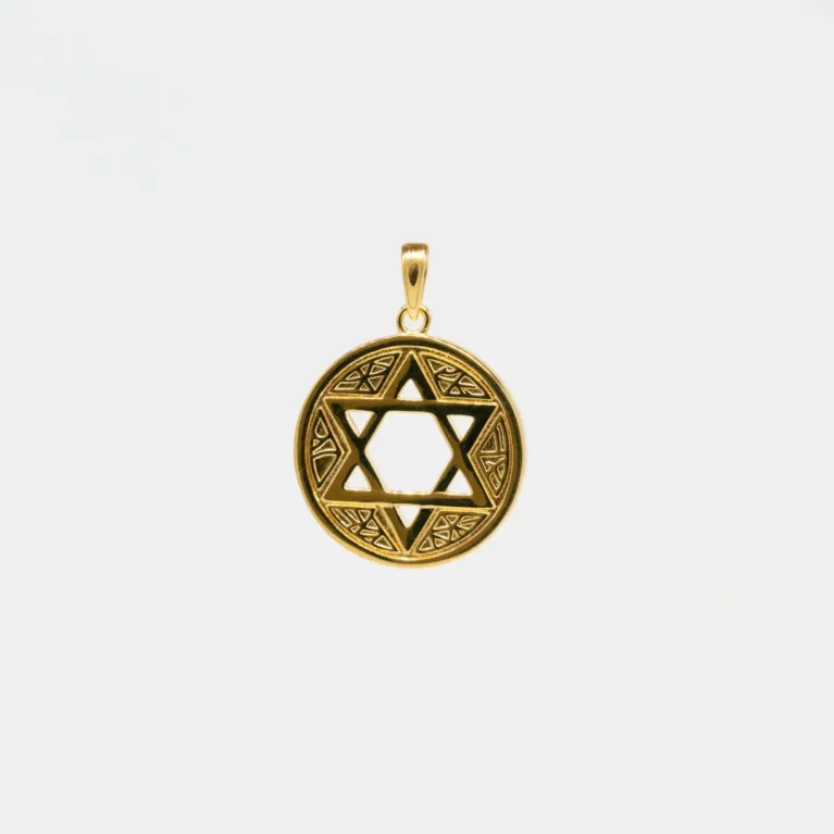 Gold Star of David Pendant