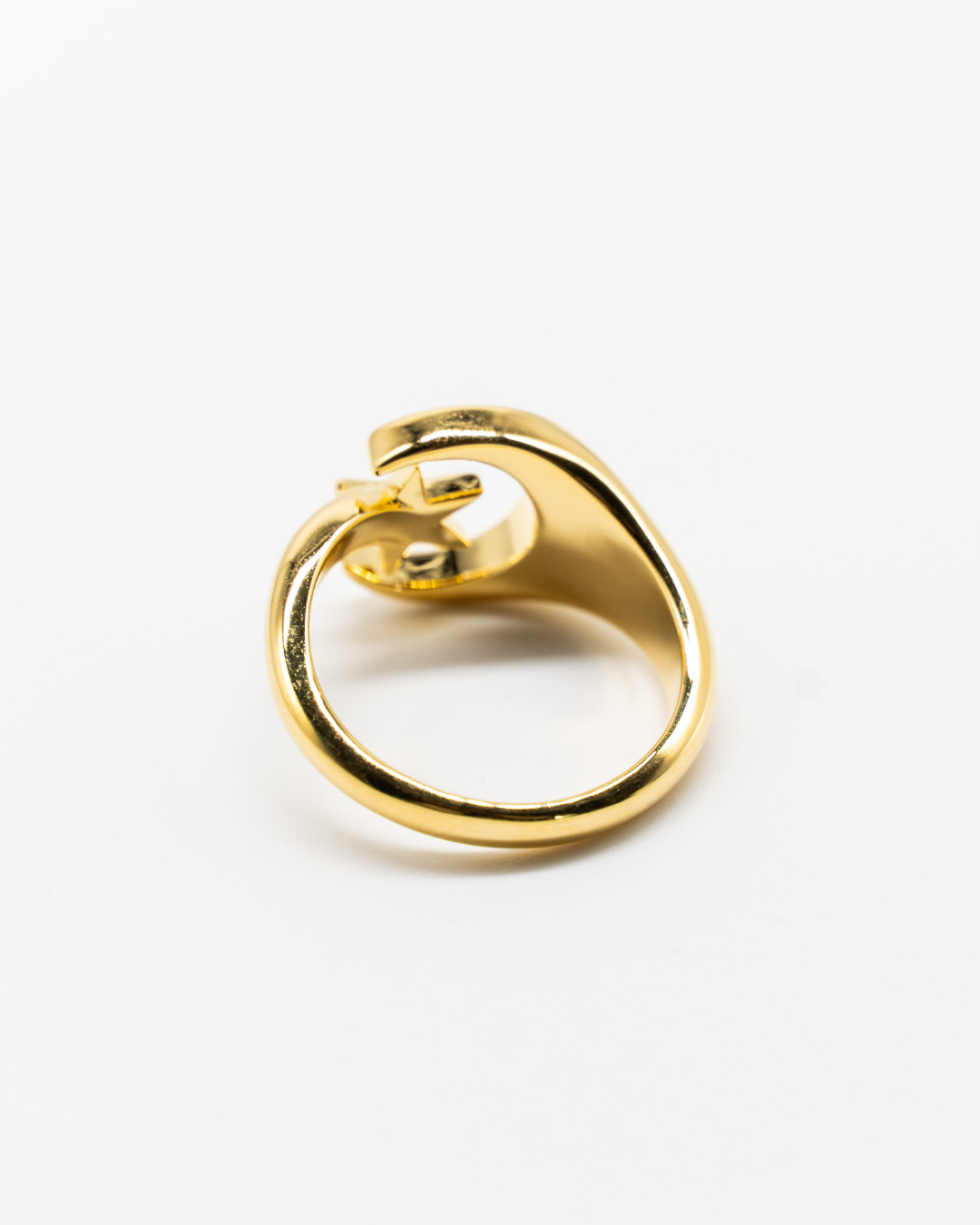 Gold Ring Moon and star