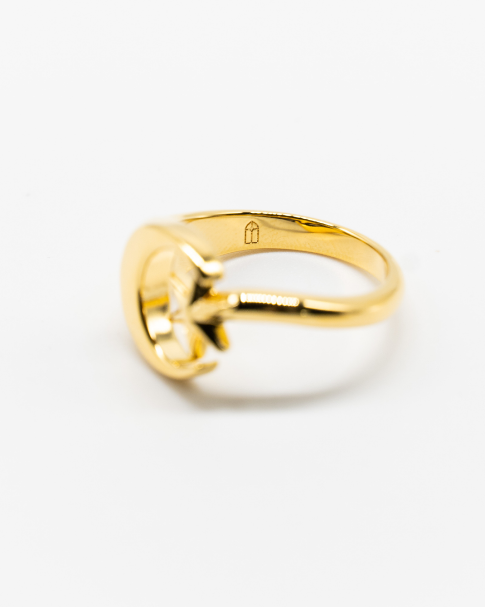Gold Ring Moon and star