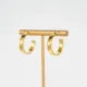Flat Hooped Gold Earring