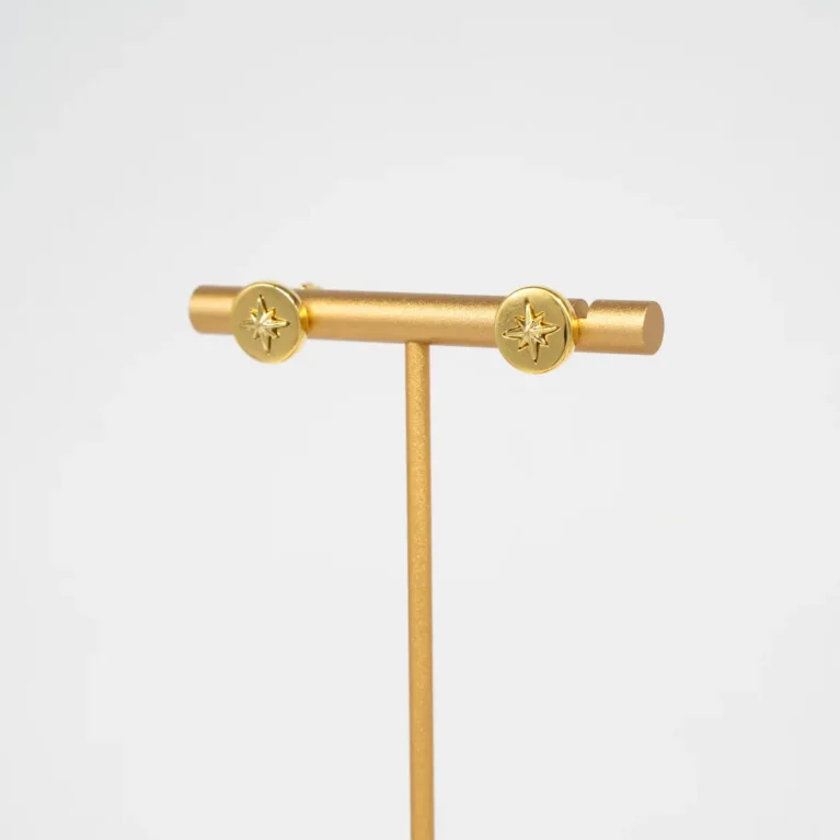 Sun Stud Gold Earrings