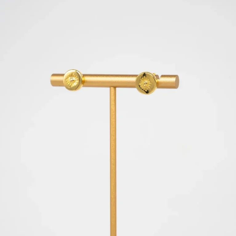 Sun Stud Gold Earrings